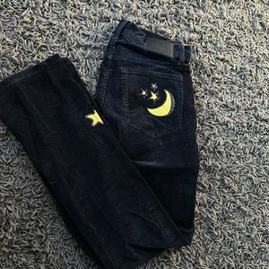 Dript Denim Starry Night Navy Blue Corduroy Pants